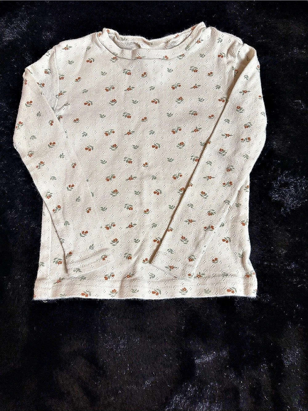 Floral Long Sleeve Top in Cream